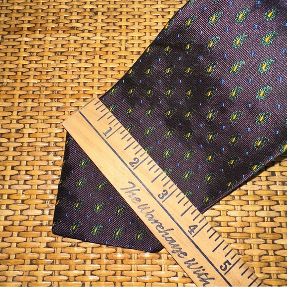 Lauren Ralph Lauren Mens Tie Hand Finish 100% Silk Made In USA Purple Preppy Y2K - Picture 8 of 8